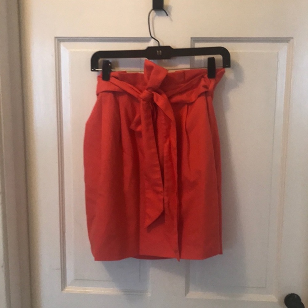 Orange J.Cew Wool skirt with bow and pockets